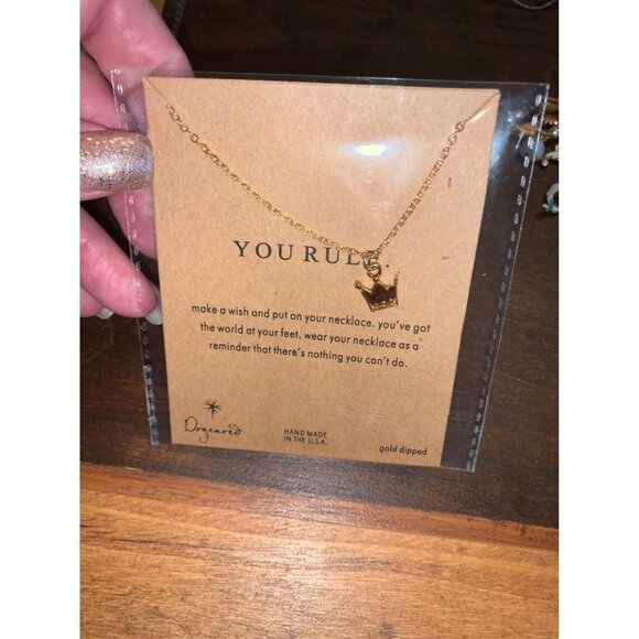 DOGEARED Golden You Rule Crown Pendant Necklace juicy - Picture 2 of 5